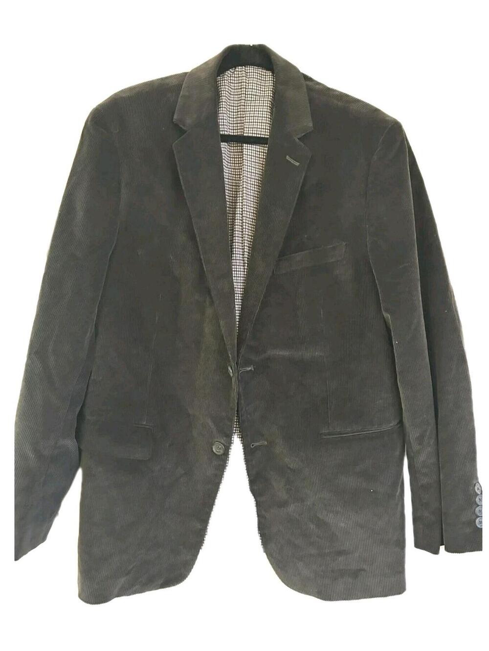 Saddlebred Men's Chocolate Corduroy Blazer Classic Single-Breasted Jacket Sz 42R
